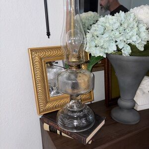 Elegant Glass Hurricane with Gold Accents